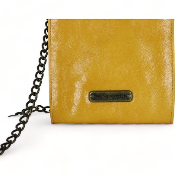 Steve Madden Small Messenger Bag Link Chain Shoulder Strap Faux Leather PU72 - Picture 5 of 9